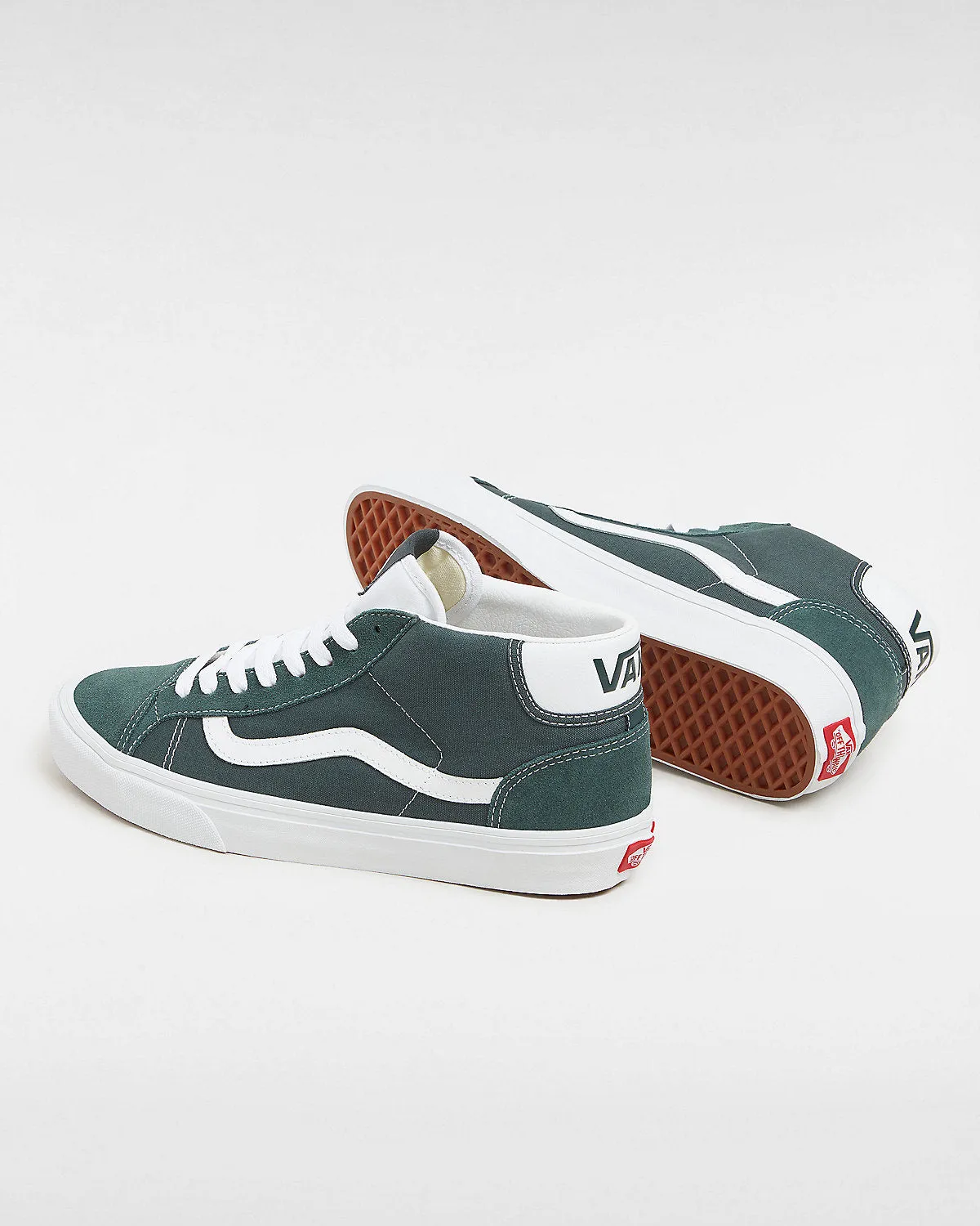 VANS Unisex Mid Skool 37 Trainers - Dark Spruce / White