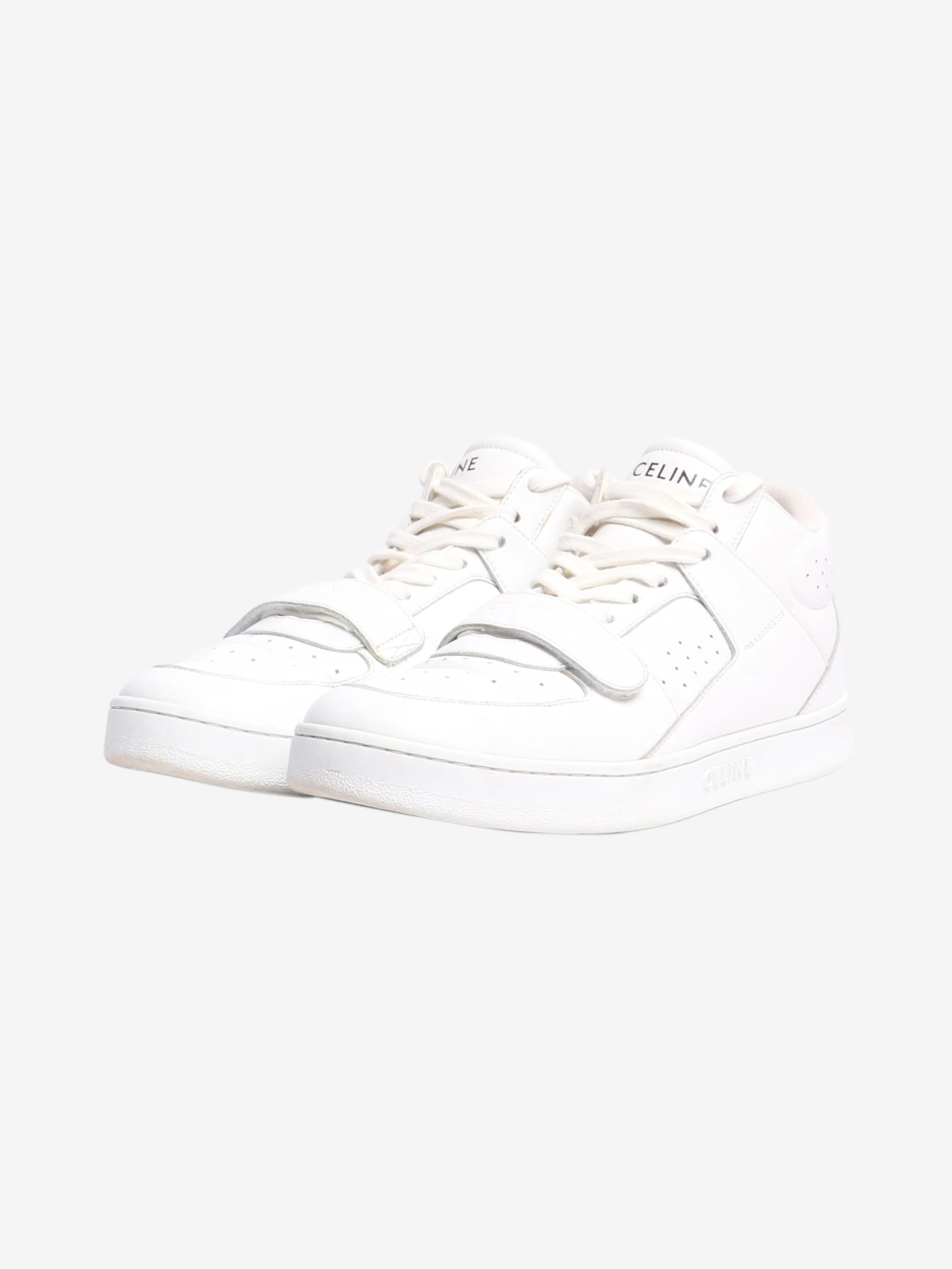 White Ct-02 leather mid-top trainers - size EU 39
