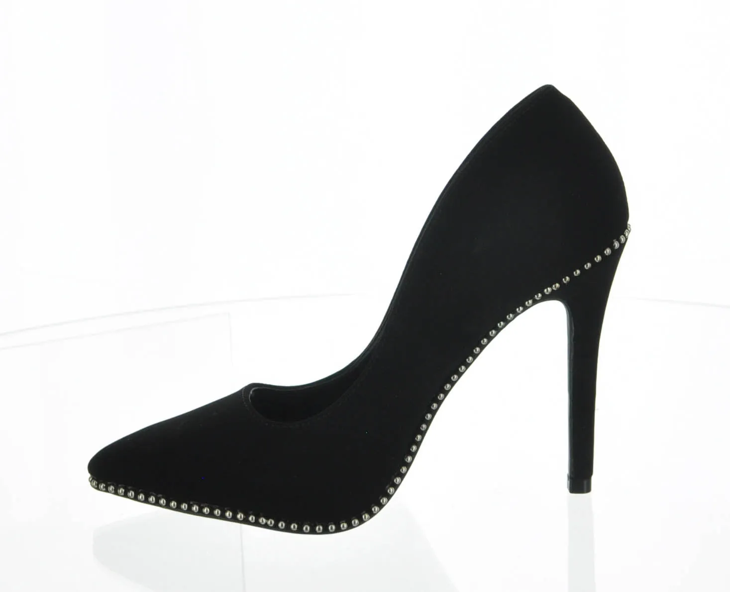 WOMAN'S SHOES BLACK SUEDE HEELS SHOW-13