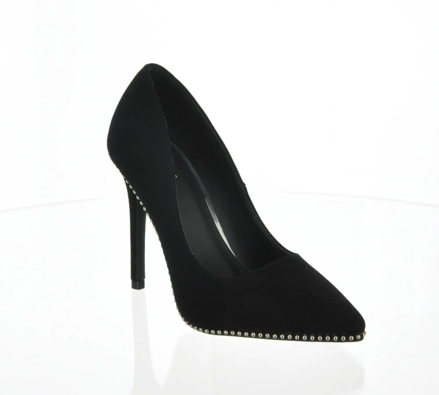 WOMAN'S SHOES BLACK SUEDE HEELS SHOW-13