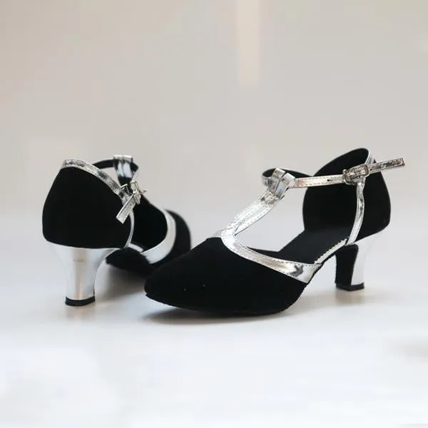 Women's Elegant Suede Soft Sole Mid-Heel Dance Shoes 55483711S