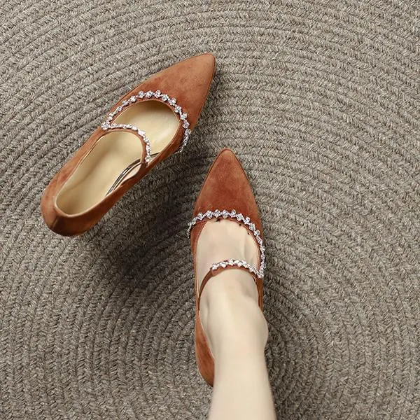 Women's Retro Rhinestone Chunky Cat Heel Mary Jane 51763932S