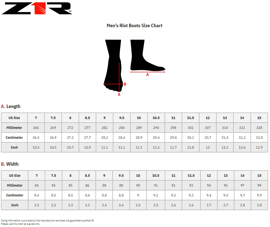 Z1R Riot Waterproof Leather Motorcycle Riding Boots
